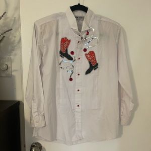 Vintage cowboy print button up